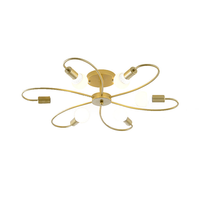 Simple Metallic Ceiling Lamp Contemporary Flush Mount Light Fixture