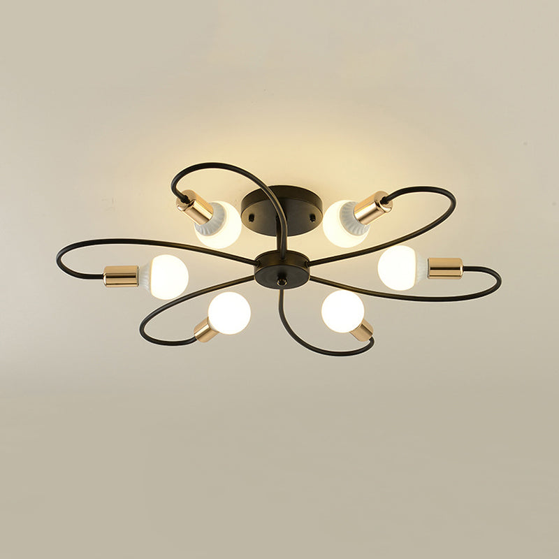 Simple Metallic Ceiling Lamp Contemporary Flush Mount Light Fixture