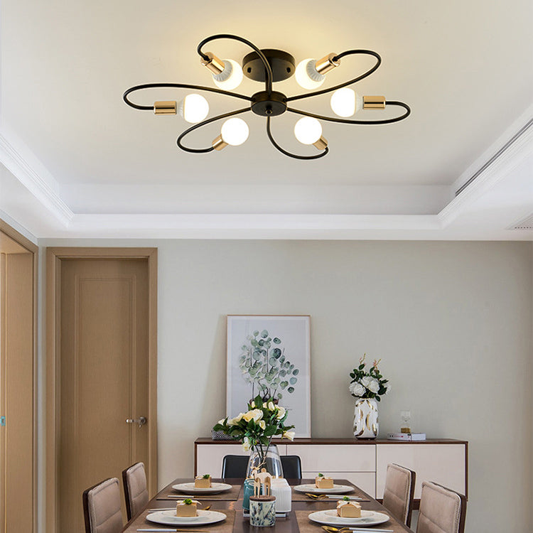 Simple Metallic Ceiling Lamp Contemporary Flush Mount Light Fixture