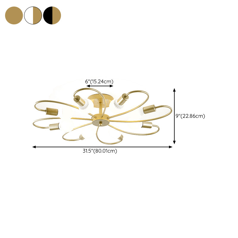 Simple Metallic Ceiling Lamp Contemporary Flush Mount Light Fixture