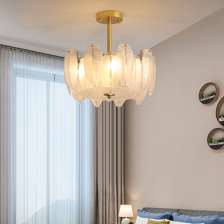 Nordic White Glass Shade Ceiling Lamp Simple Flush Mount Light Fixture