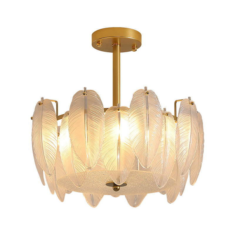 Nordic White Glass Shade Ceiling Lamp Simple Flush Mount Light Fixture