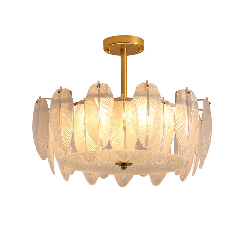 Nordic White Glass Shade Ceiling Lamp Simple Flush Mount Light Fixture