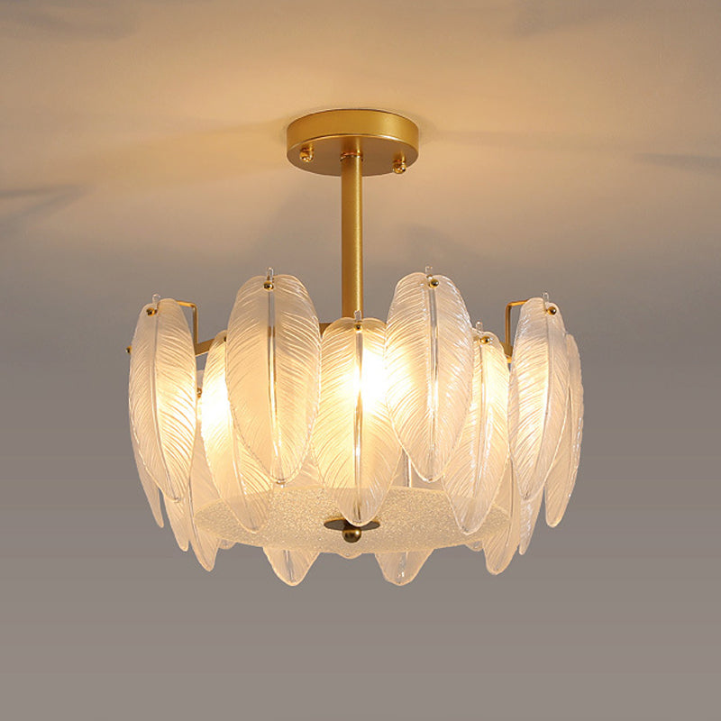 Nordic White Glass Shade Ceiling Lamp Simple Flush Mount Light Fixture