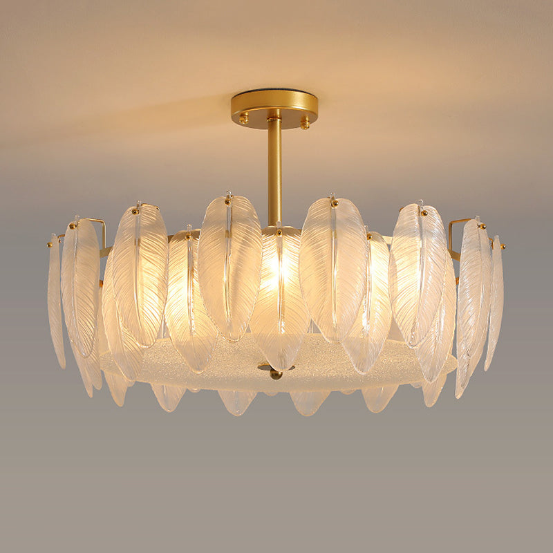 Nordic White Glass Shade Ceiling Lamp Simple Flush Mount Light Fixture