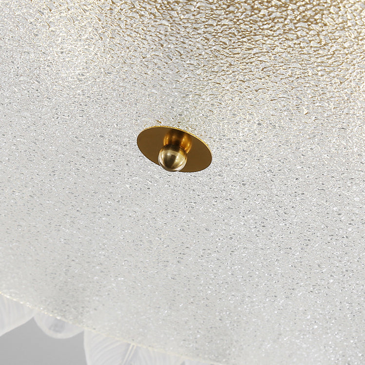 Nordic White Glass Shade Ceiling Lamp Simple Flush Mount Light Fixture