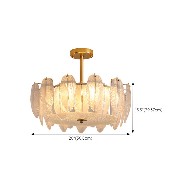 Nordic White Glass Shade Ceiling Lamp Simple Flush Mount Light Fixture
