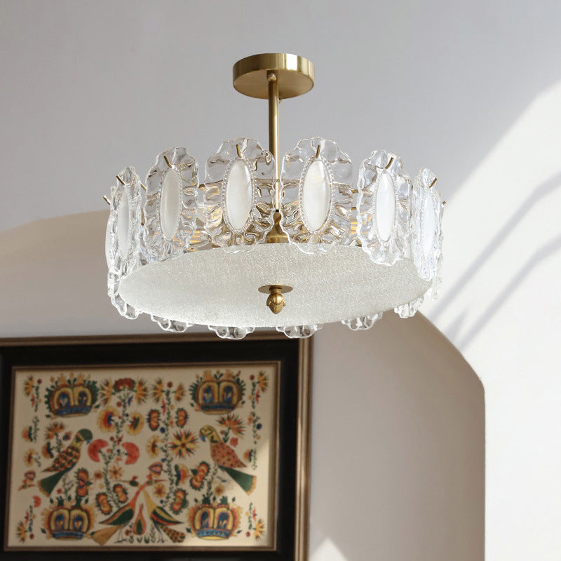 Modern Glass Shade Ceiling Lamp Minimalist Flush Mount Light Fixture