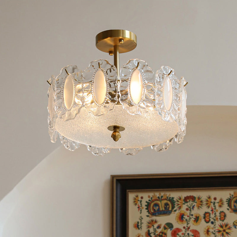 Modern Glass Shade Ceiling Lamp Minimalist Flush Mount Light Fixture