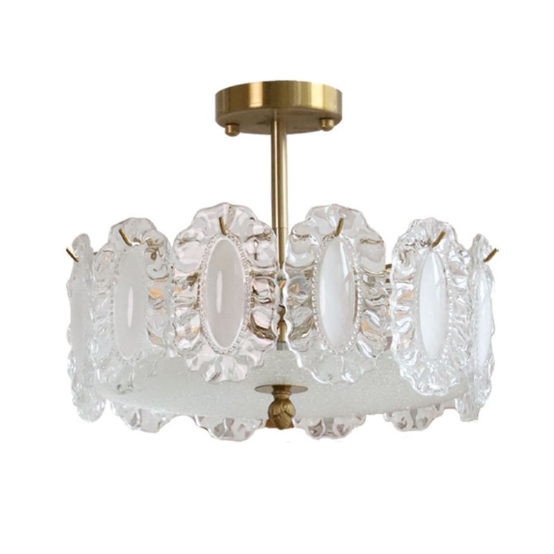 Modern Glass Shade Ceiling Lamp Minimalist Flush Mount Light Fixture