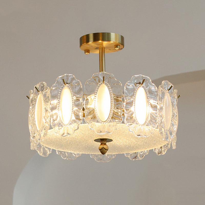 Modern Glass Shade Ceiling Lamp Minimalist Flush Mount Light Fixture