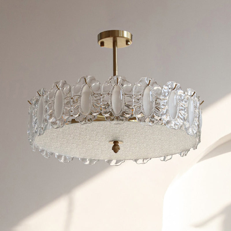 Modern Glass Shade Ceiling Lamp Minimalist Flush Mount Light Fixture
