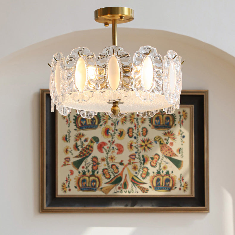 Modern Glass Shade Ceiling Lamp Minimalist Flush Mount Light Fixture