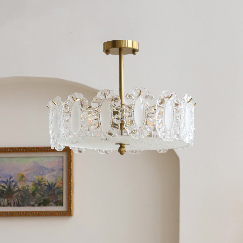 Modern Glass Shade Ceiling Lamp Minimalist Flush Mount Light Fixture