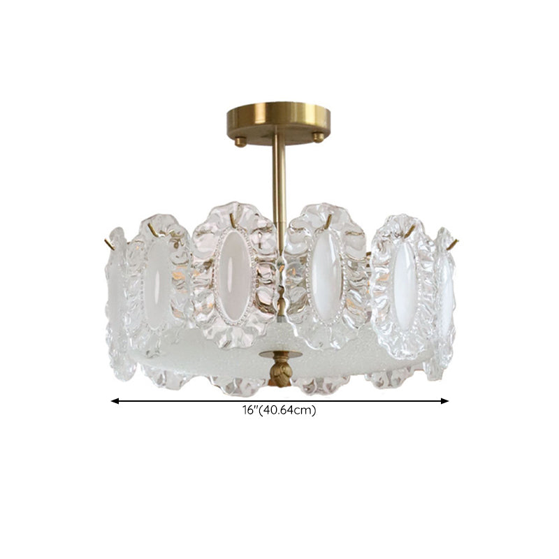 Modern Glass Shade Ceiling Lamp Minimalist Flush Mount Light Fixture