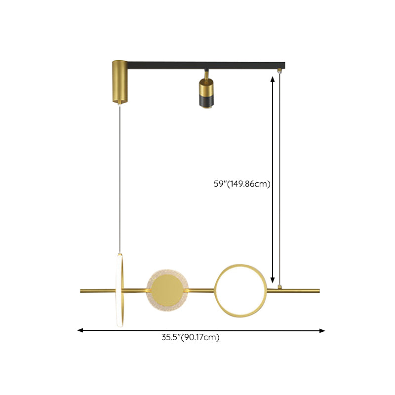 Modern Style Circle Shape Island Pendants Metal Pendant Lights for Dining Room