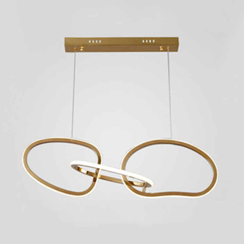 Linear Shape Metal Chandelier Light Modern Multi Lights Chandelier Light Fixture in Gold