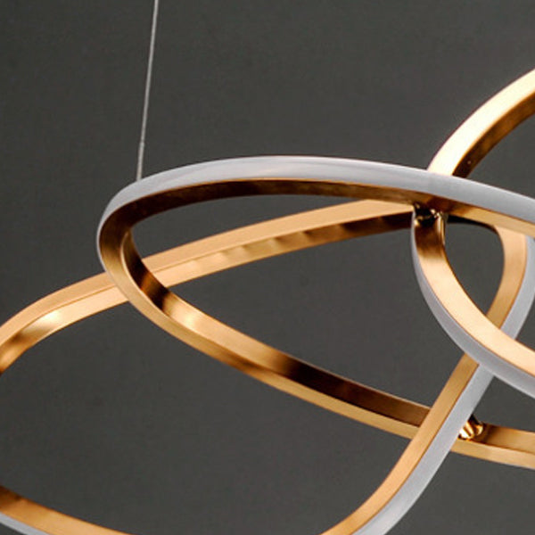 Linear Shape Metal Chandelier Light Modern Multi Lights Chandelier Light Fixture in Gold
