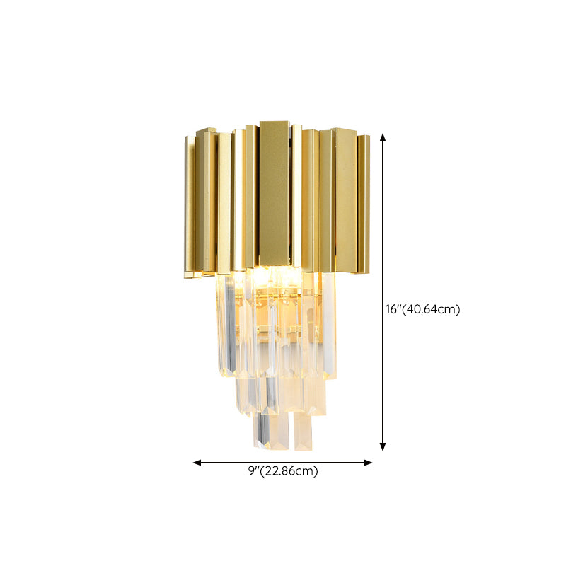 2-Light Geometric Wall Lights Modern Crystal Wall Light Fixture