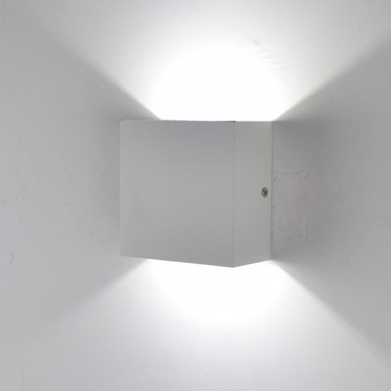 Modern Style Square Shape Wall Sconce Metal 1 Light Sconces for Bedroom