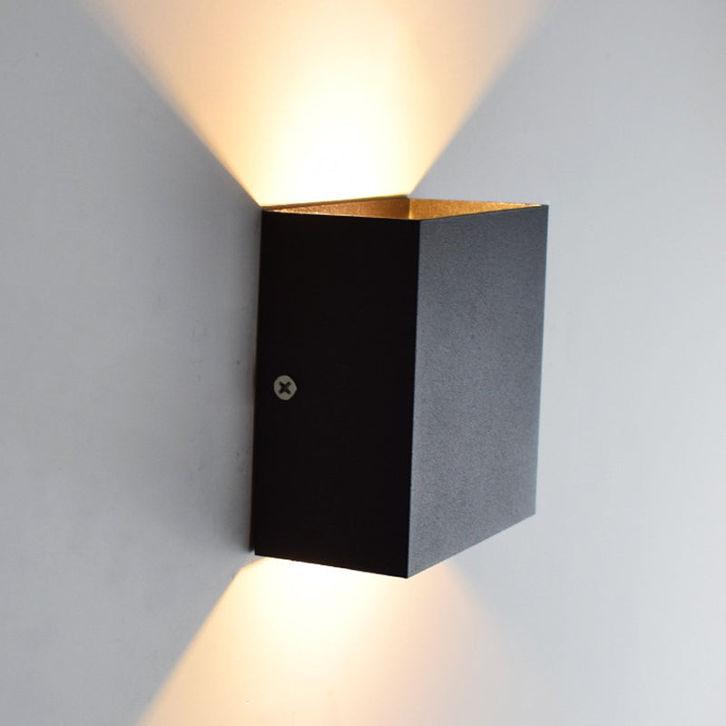 Modern Style Square Shape Wall Sconce Metal 1 Light Sconces for Bedroom