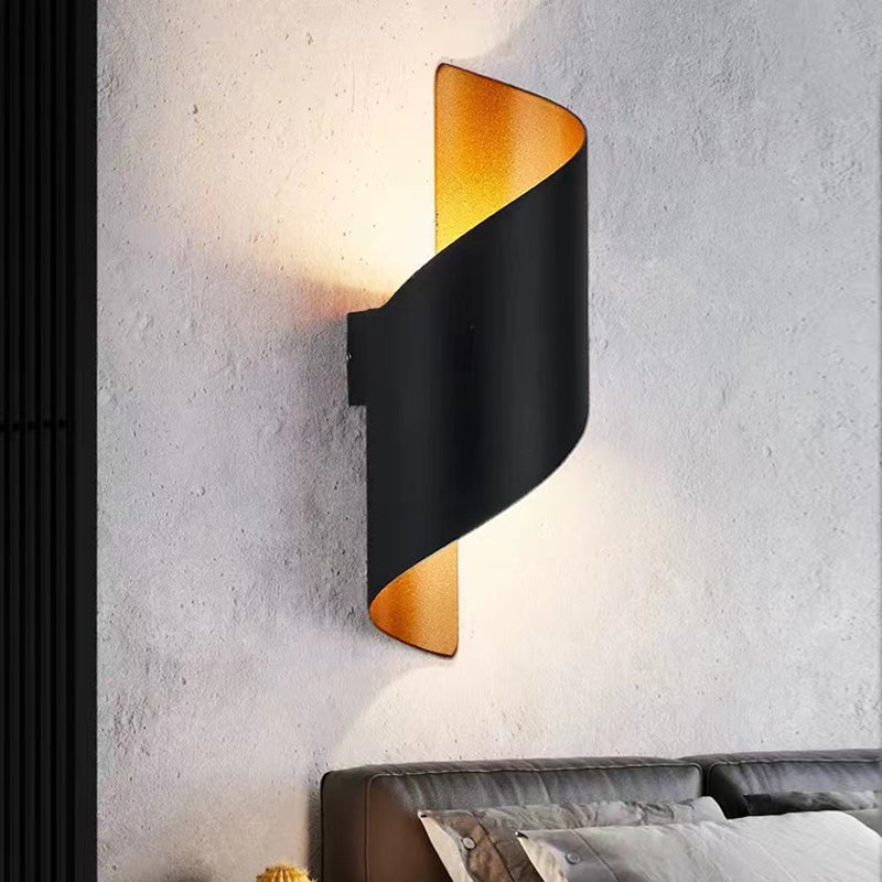 Modern Style Wrapped Shape Wall Sconce Metal 2 Light Sconces for Outdoor