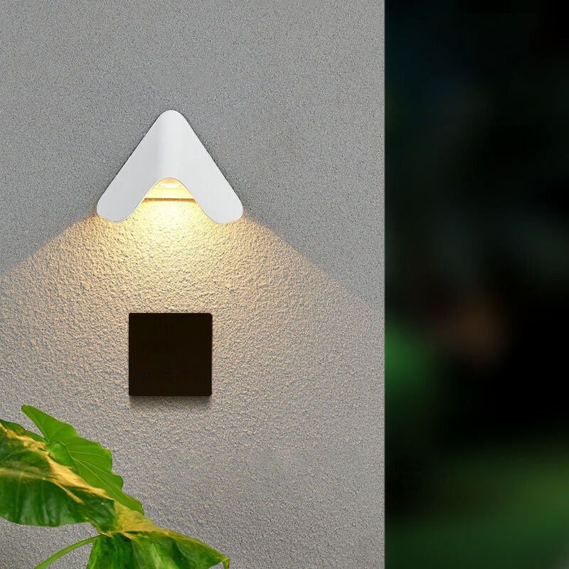 Modern Style Triangle Shape Wall Sconce Metal 1 Light Sconces for Outdoor