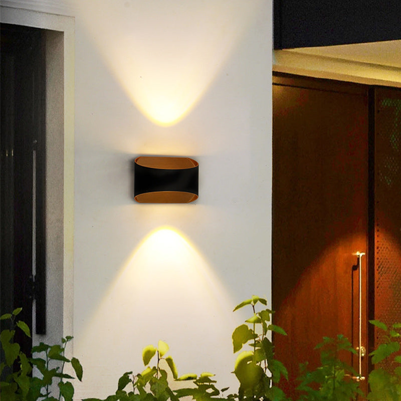 Modern Style Wall Sconce Metal 2 Light Sconces in Black for Outdoor