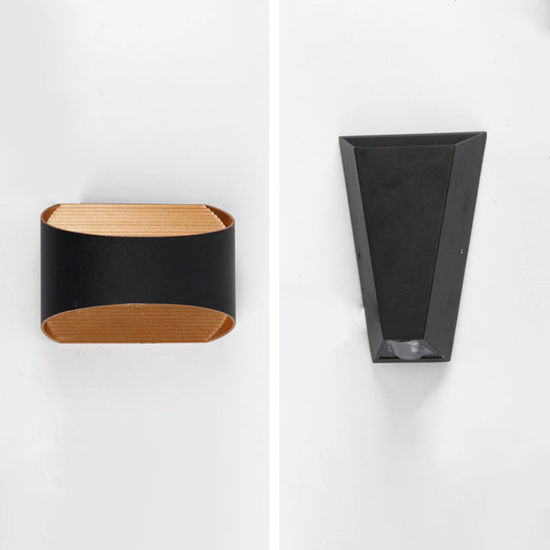 Modern Style Wall Sconce Metal 2 Light Sconces in Black for Outdoor