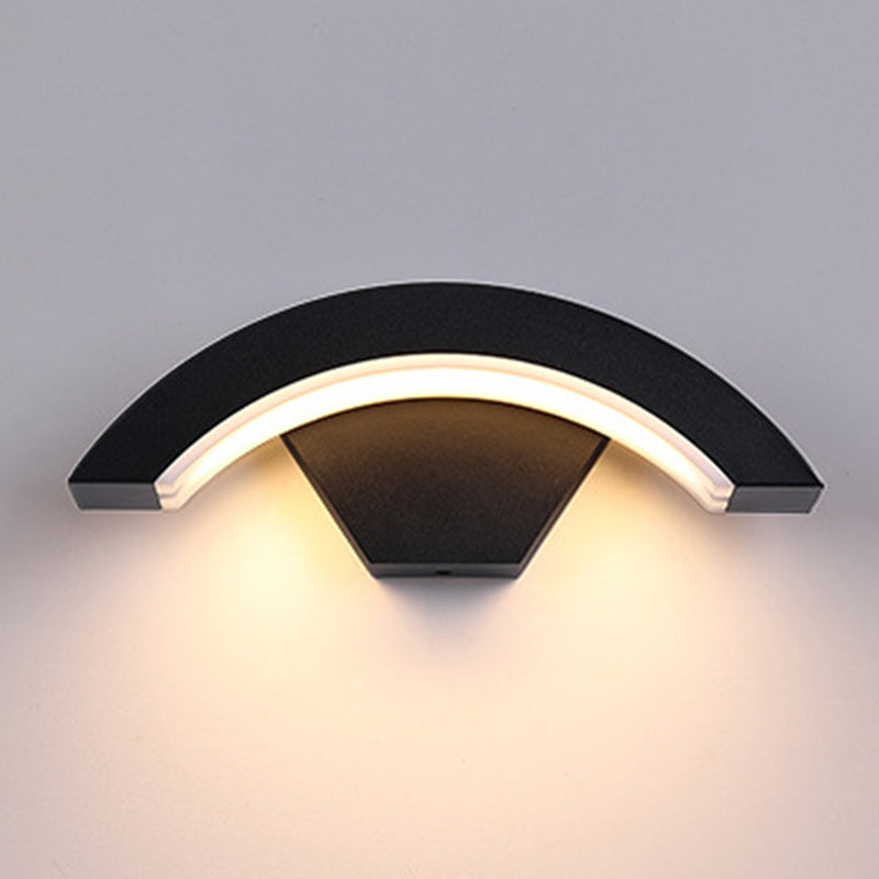 Modern Style Wall Sconce Metal 1 Light Sconces in Black for Outdoor