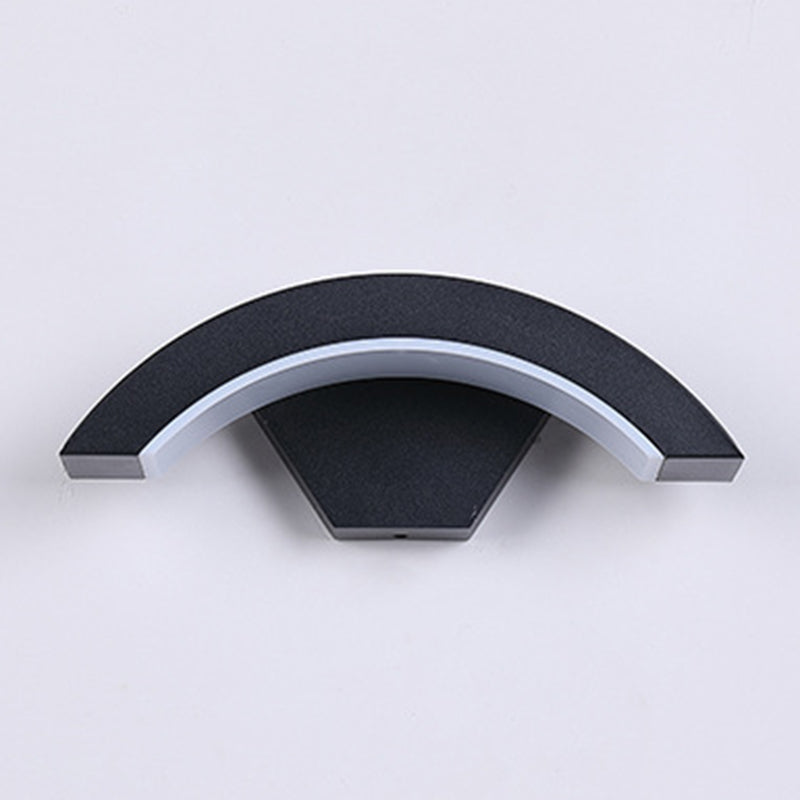 Modern Style Wall Sconce Metal 1 Light Sconces in Black for Outdoor