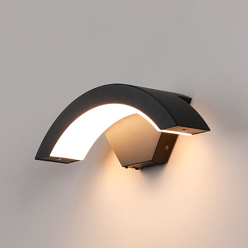 Modern Style Wall Sconce Metal 1 Light Sconces in Black for Outdoor