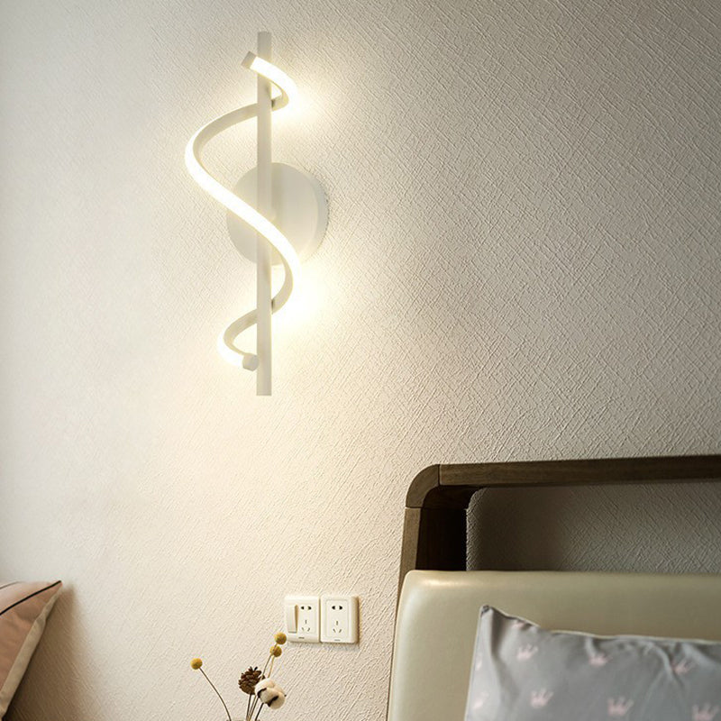 Linear Shape Wall Lamp Modern Style Acrylic 1 Light Sconce in White and Black