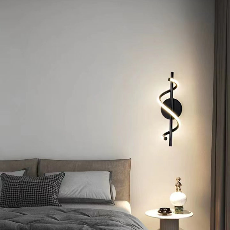 Linear Shape Wall Lamp Modern Style Acrylic 1 Light Sconce in White and Black