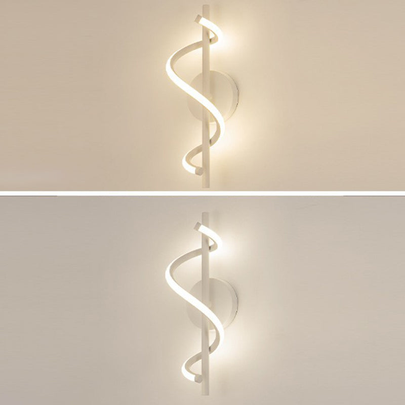 Linear Shape Wall Lamp Modern Style Acrylic 1 Light Sconce in White and Black