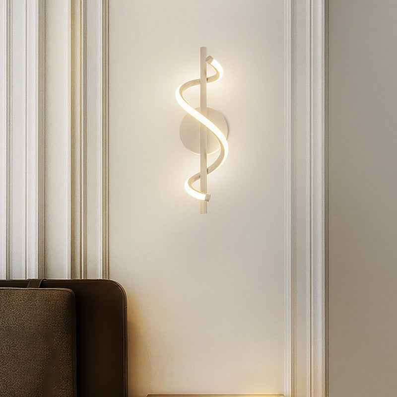 Linear Shape Wall Lamp Modern Style Acrylic 1 Light Sconce in White and Black