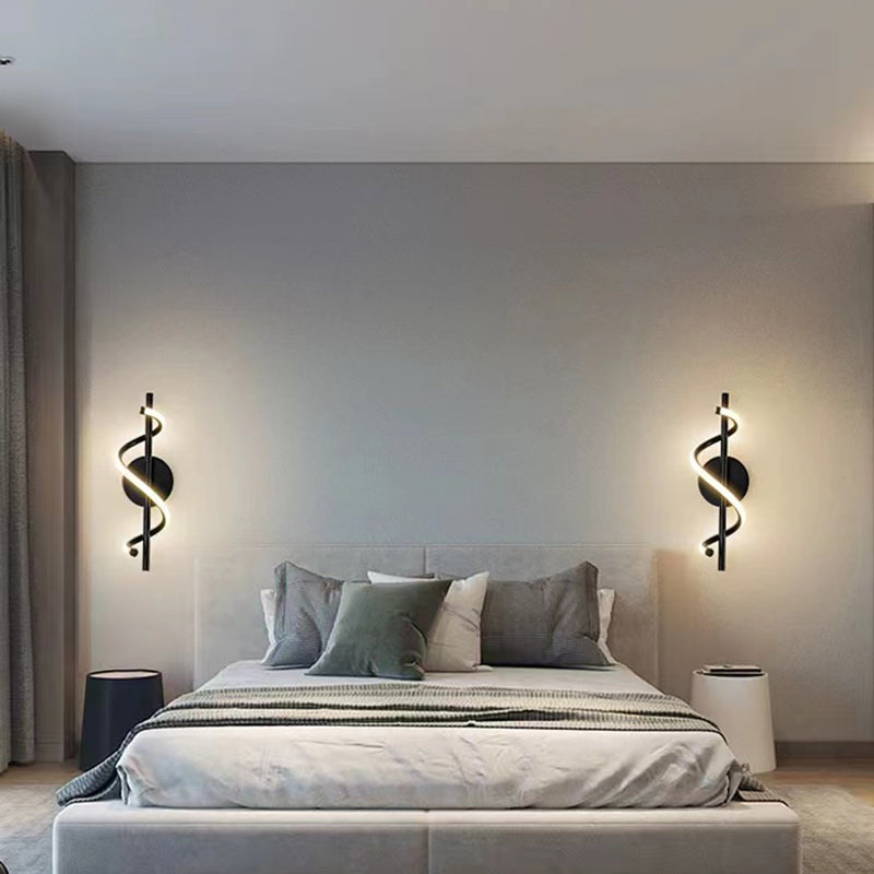 Linear Shape Wall Lamp Modern Style Acrylic 1 Light Sconce in White and Black