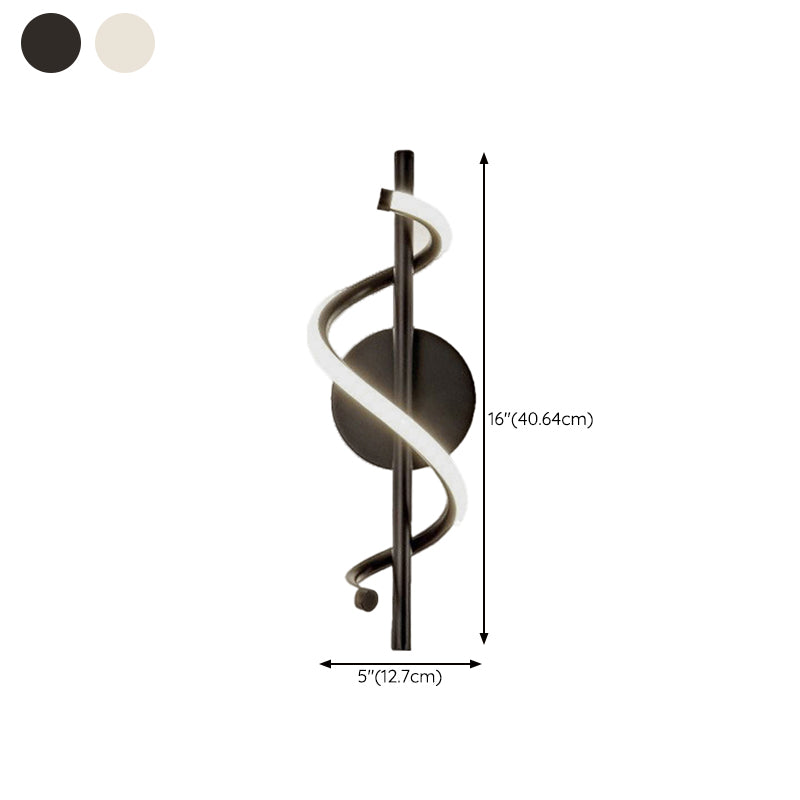 Linear Shape Wall Lamp Modern Style Acrylic 1 Light Sconce in White and Black