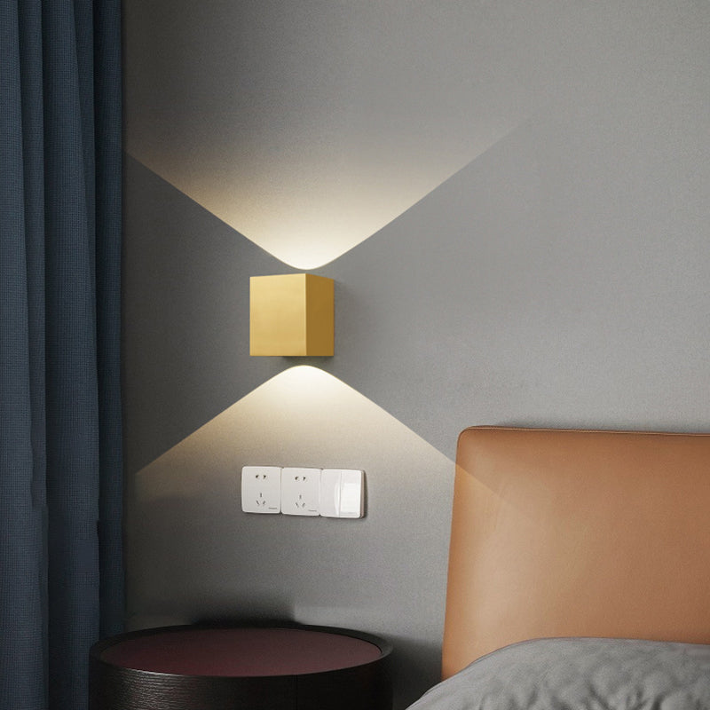 2-Light Rectangular Wall Sconce Light Modern Metal Wall Sconce Lighting