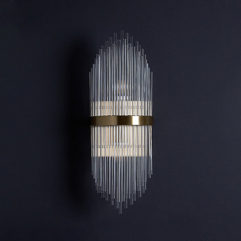 2-Light Geometric Wall Lamp Modern Crystal Sconce Light for Living Room