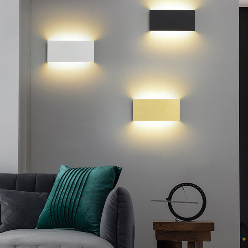 2-Light Rectangular Sconce Light Modern Metal Sconce Light Fixture