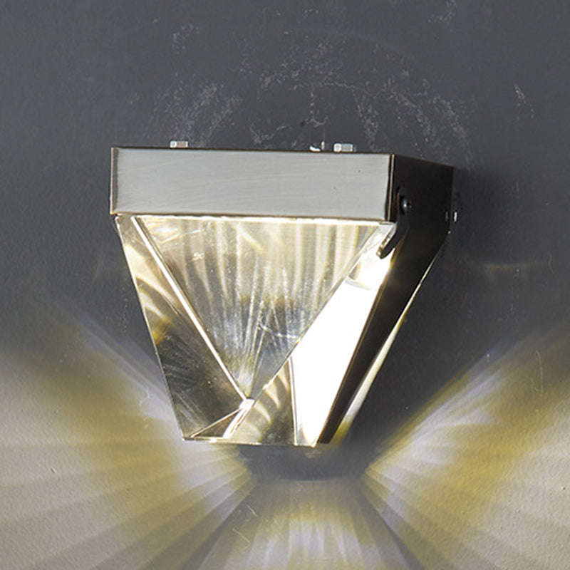 1-Light Geometric Sconce Light Fixture Modern Crystal Wall Lights