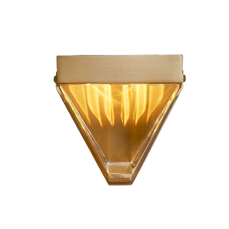 1-Light Geometric Sconce Light Fixture Modern Crystal Wall Lights