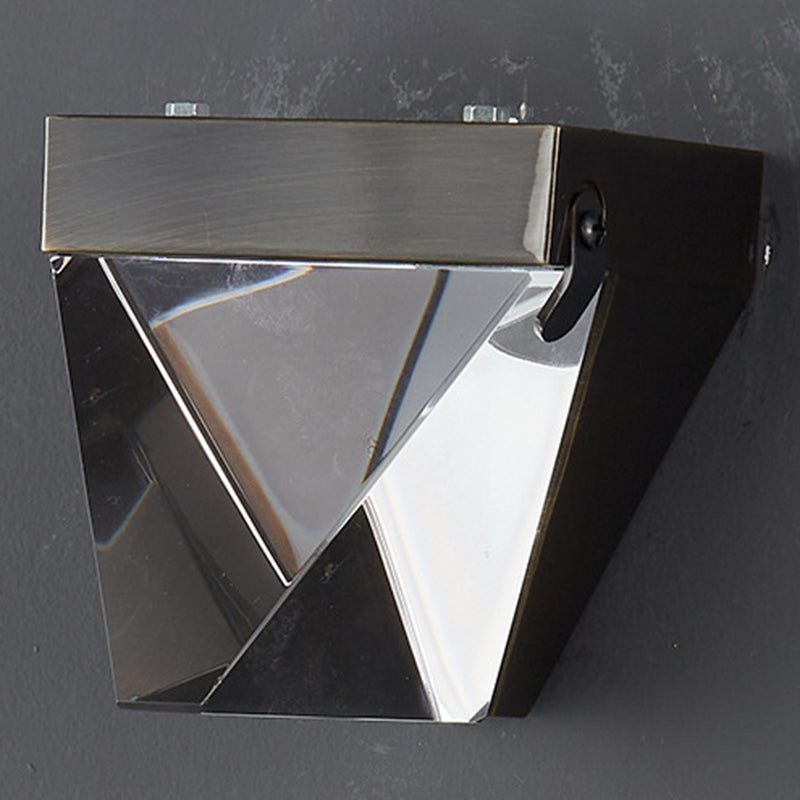 1-Light Geometric Sconce Light Fixture Modern Crystal Wall Lights