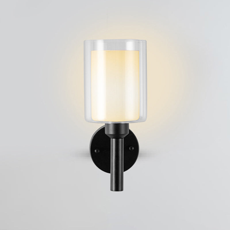 Industrial Style Cylinder Shape Wall Sconce Metal 1 Light Sconces for Bedroom