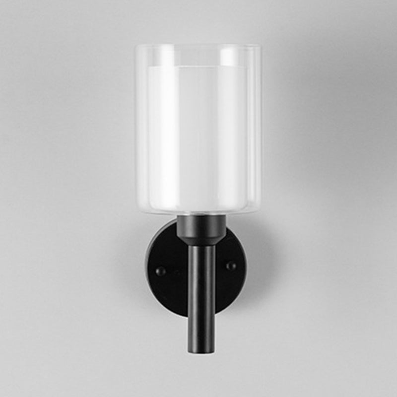 Industrial Style Cylinder Shape Wall Sconce Metal 1 Light Sconces for Bedroom