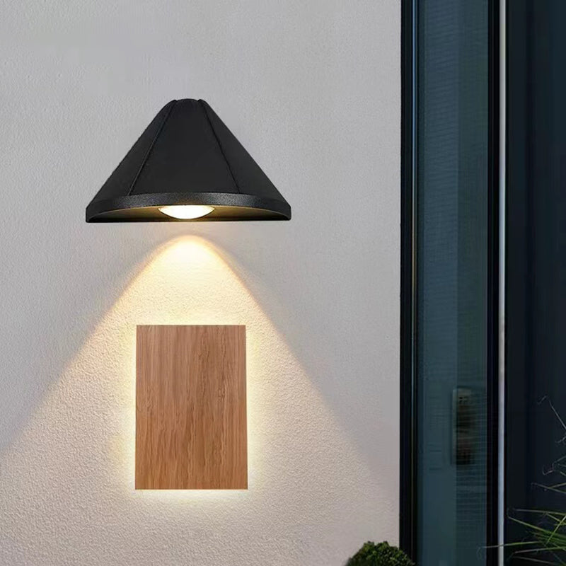 Modern Style Triangle Wall Sconce Metal 1 Light Sconces for Outdoor