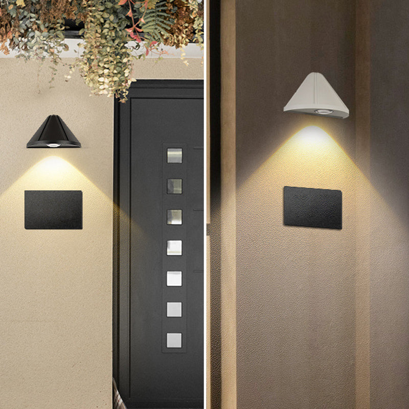 Modern Style Triangle Wall Sconce Metal 1 Light Sconces for Outdoor