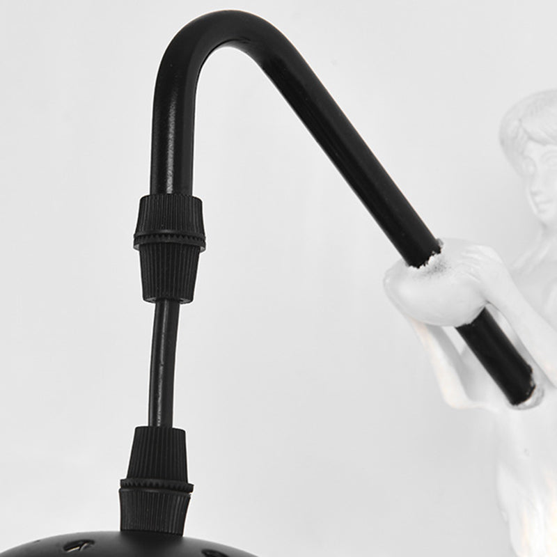 Industrial Style Globe Shape Wall Sconce Glass 1 Light Sconces for Bedroom