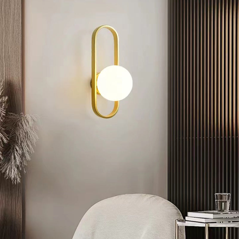 Industrial Style Ball Shape Wall Sconce Glass 1 Light Sconces for Corridor